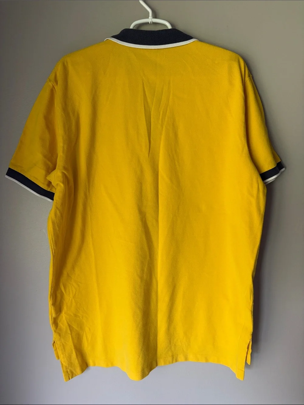 POLO Ralph Lauren RARE Contrast Yellow Blue Stripe Short Sleeve Polo